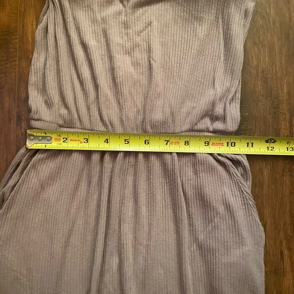 Lulu's Soft Tan Ribbed Jumpsuit - Picture 3 of 9